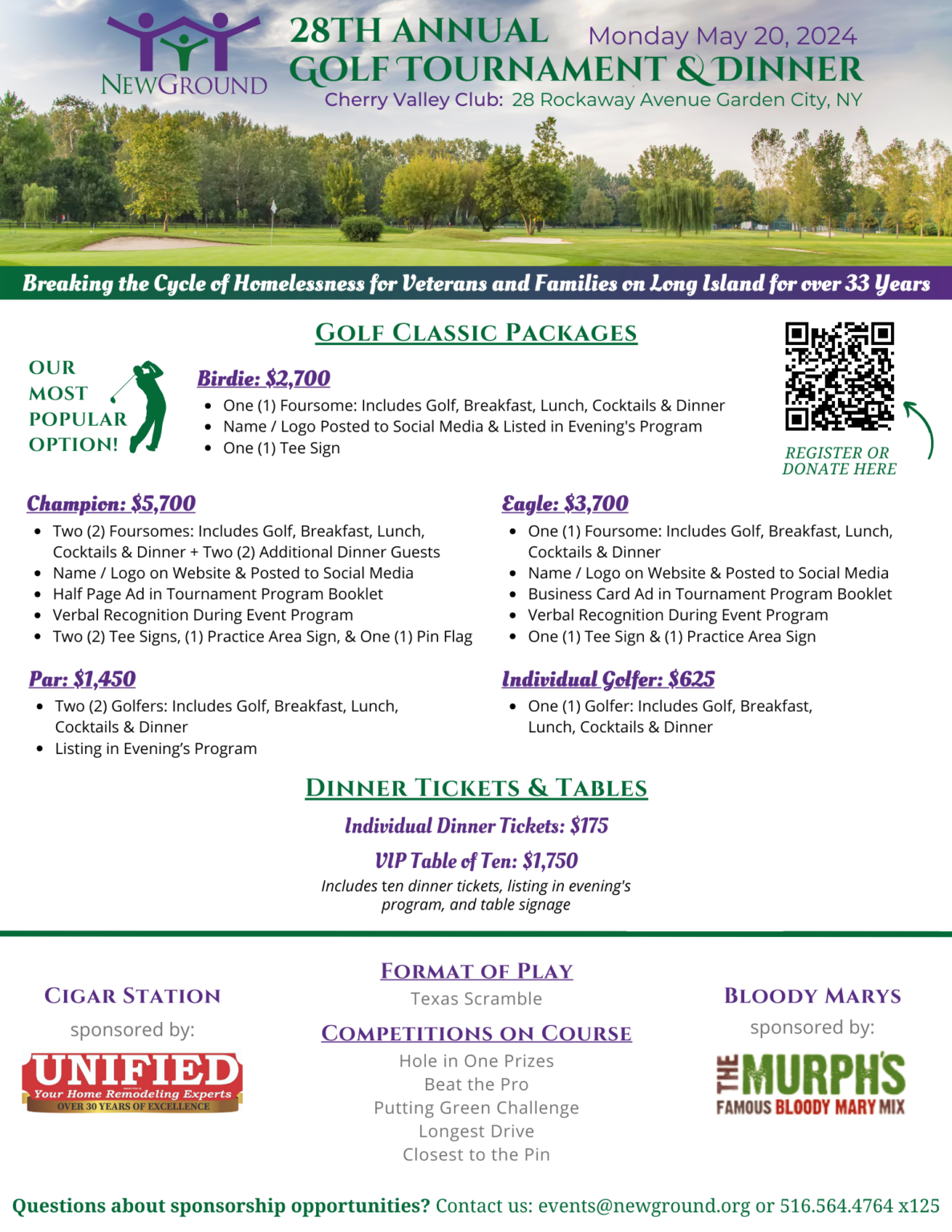 28th Annual Golf Tournament & Dinner at Cherry Valley Club, Garden City